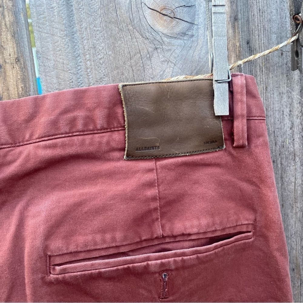 All saints cotton blend red chinos size 36 - Picture 6 of 11